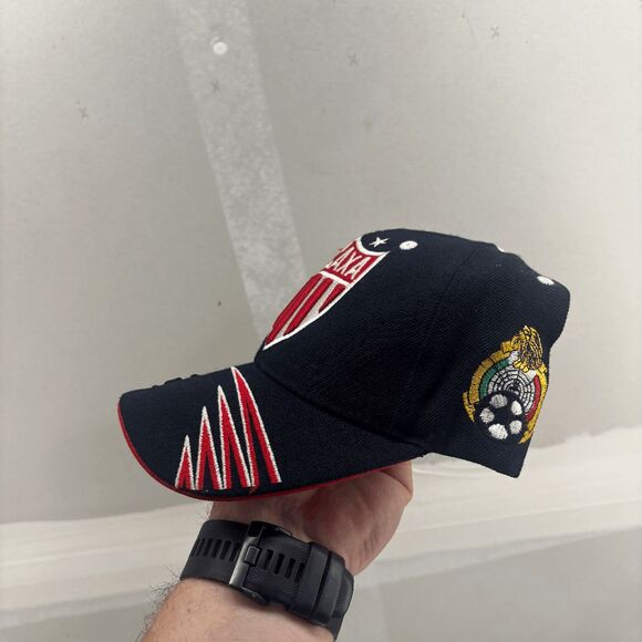 Necaxa Rayos Embroidered Black Soccer Cap Futbol Liga MX New without Tags - Picture 4 of 8